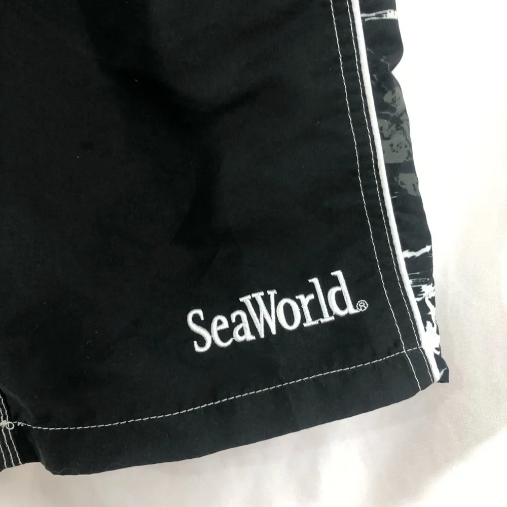 Sea World Boy’s Black Swim Trunks